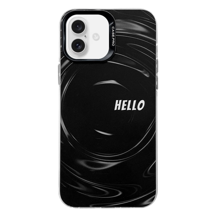For iPhone 16 Plus Electroplated Silver Series PC Protective Phone Case(Creative Text A)