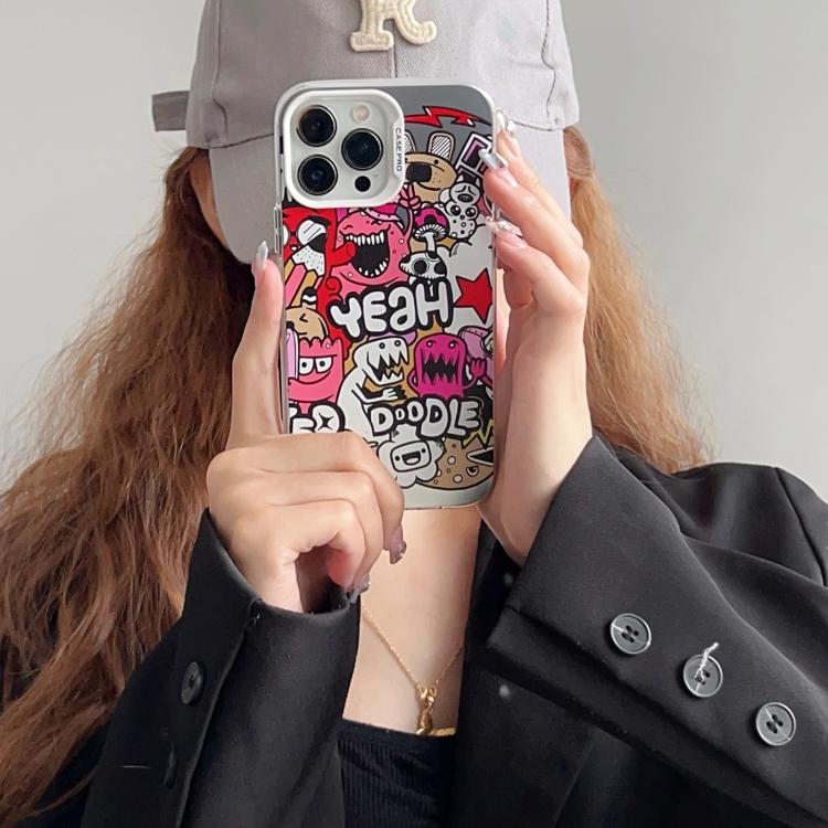 For iPhone 16 Plus Electroplated Silver Series PC Protective Phone Case(Love Writing)