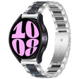 For Samsung Galaxy Watch 6 / 6 Classic Three Bead Resin Metal Watch Band(Silver Blue) - free shipping - PMC TechLife - Order now!