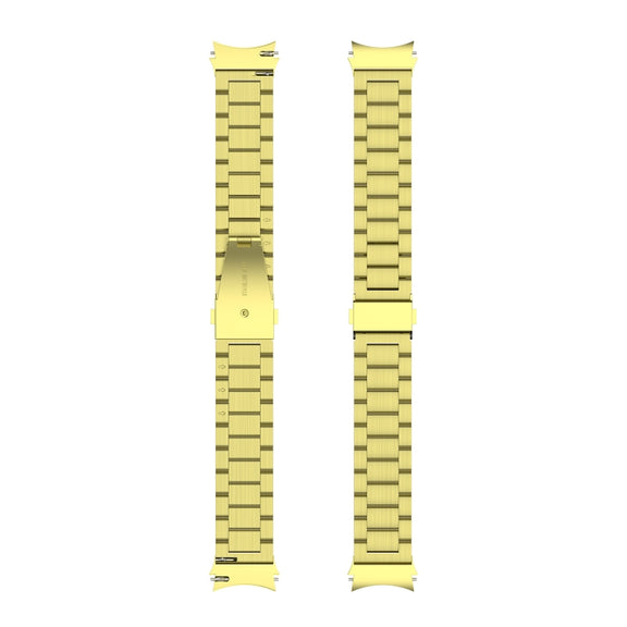 For Samsung Galaxy Watch 6 / 6 Classic Three Bead Stainless Steel Watch Band(Gold)
