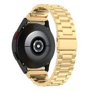 For Samsung Galaxy Watch 6 / 6 Classic Three Bead Stainless Steel Watch Band(Bright Gold)