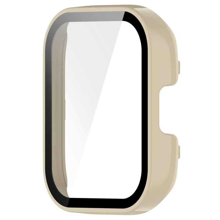 For Xiaomi Mi Watch Lite 3 PC + Tempered Film Integrated Watch Protective Case(Ivory White)