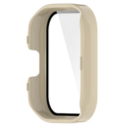 For Xiaomi Mi Watch Lite 3 PC + Tempered Film Integrated Watch Protective Case(Ivory White)