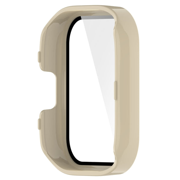 For Xiaomi Mi Watch Lite 3 PC + Tempered Film Integrated Watch Protective Case(Ivory White)