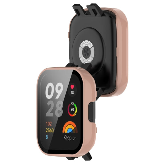 For Xiaomi Mi Watch Lite 3 PC + Tempered Film Integrated Watch Protective Case(Pink)