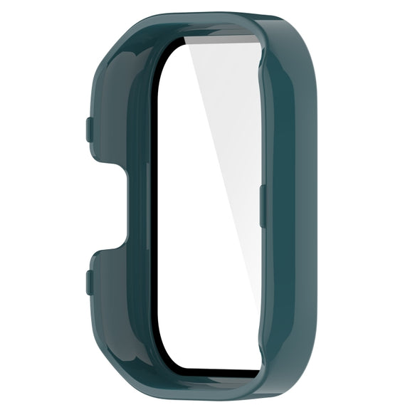 For Redmi Watch 3 Lite / Redmi Watch 3 Active PC + Tempered Film Integrated Watch Protective Case(Pine Green)