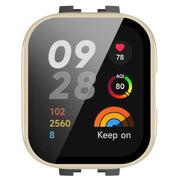For Redmi Watch 3 Lite / Redmi Watch 3 Active PC + Tempered Film Integrated Watch Protective Case(Ivory White)
