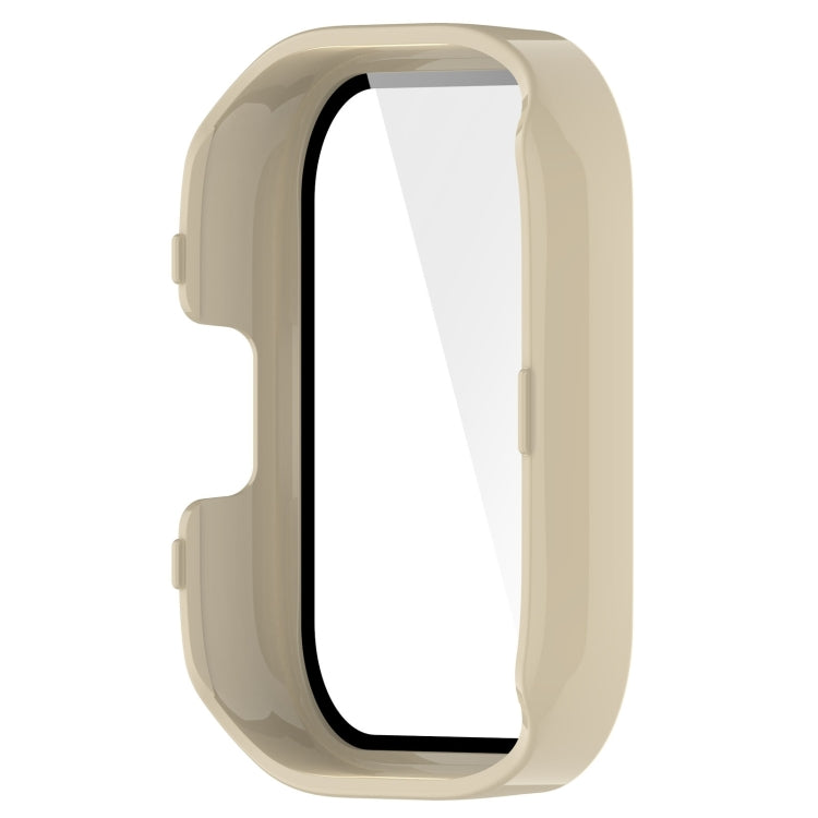 For Redmi Watch 3 Lite / Redmi Watch 3 Active PC + Tempered Film Integrated Watch Protective Case(Ivory White)