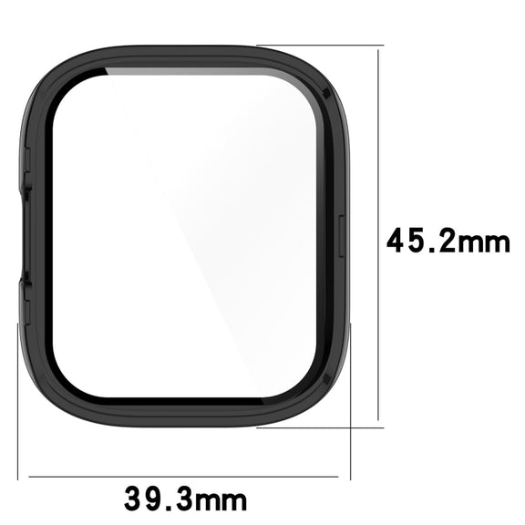 For Xiaomi Mi Watch Lite 3 PC + Tempered Film Integrated Watch Protective Case(Black)