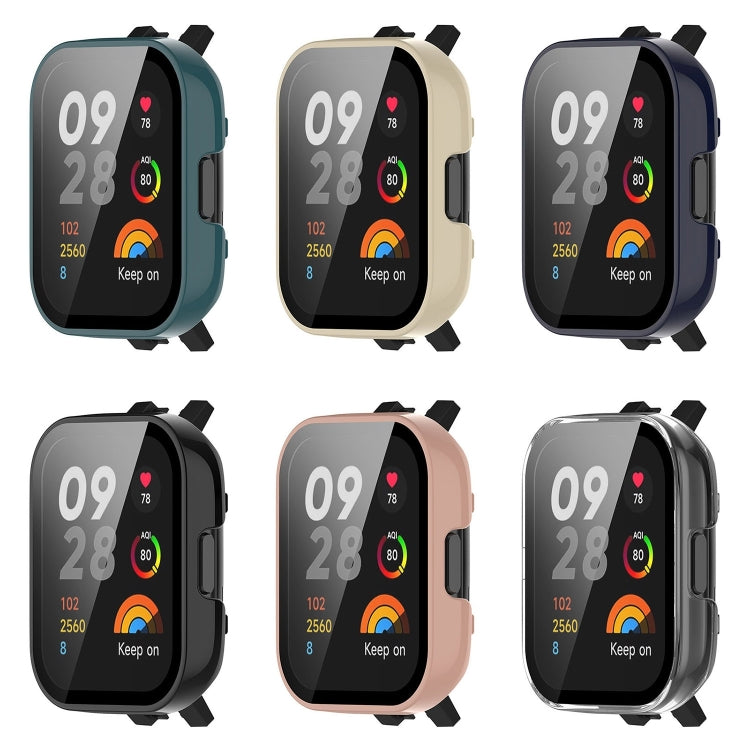 For Xiaomi Mi Watch Lite 3 PC + Tempered Film Integrated Watch Protective Case(Black)