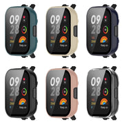 For Xiaomi Mi Watch Lite 3 PC + Tempered Film Integrated Watch Protective Case(Ink Blue)