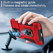For Redmi Note 12 4G / 5G Global Camshield Robot TPU Hybrid PC Phone Case(Red)