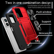 For Redmi Note 12 4G / 5G Global Camshield Robot TPU Hybrid PC Phone Case(Red)