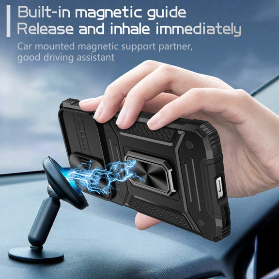 For Redmi Note 11 Pro 4G / 5G Global Camshield Robot TPU Hybrid PC Phone Case(Black)