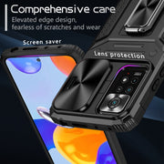 For Redmi Note 11 Pro 4G / 5G Global Camshield Robot TPU Hybrid PC Phone Case(Black)