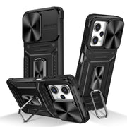 For Redmi Note 12 Pro Global Camshield Robot TPU Hybrid PC Phone Case(Black)