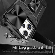 For Redmi Note 12 Pro Global Camshield Robot TPU Hybrid PC Phone Case(Black)