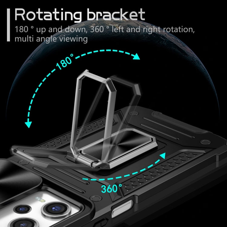For Redmi Note 12 Pro Global Camshield Robot TPU Hybrid PC Phone Case(Black)
