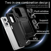 For Redmi Note 12 Pro Global Camshield Robot TPU Hybrid PC Phone Case(Black)