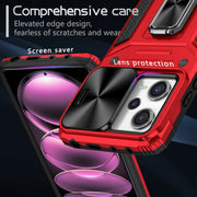 For Redmi Note 12 Pro Global Camshield Robot TPU Hybrid PC Phone Case(Red)