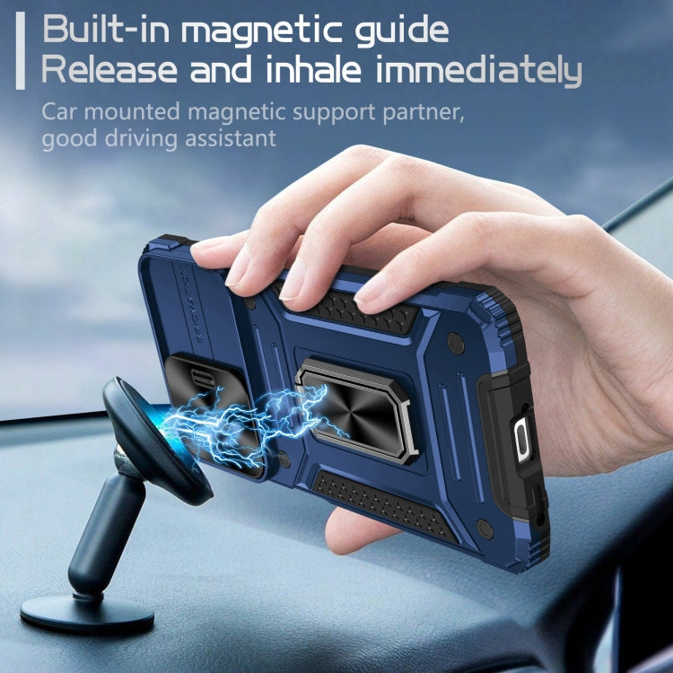 For Redmi Note 12 Pro Global Camshield Robot TPU Hybrid PC Phone Case(Blue)