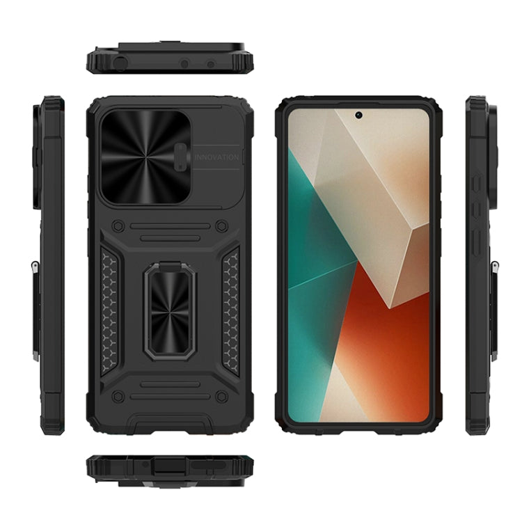 For Xiaomi Redmi Note 13 5G Camshield Robot TPU Hybrid PC Phone Case(Blue)