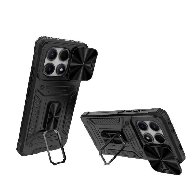 For Xiaomi Redmi K70E 5G Camshield Robot TPU Hybrid PC Phone Case(Black)