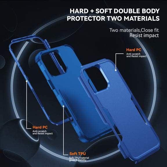 For iPhone 16 Pro Max Commuter Shockproof TPU + PC Phone Case(Royal Blue)
