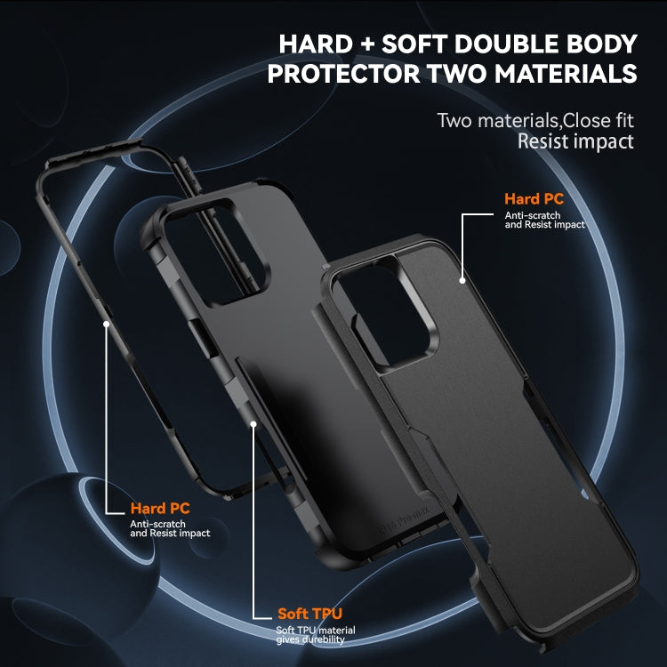 For iPhone 16 Pro Max Commuter Shockproof TPU + PC Phone Case(Black)