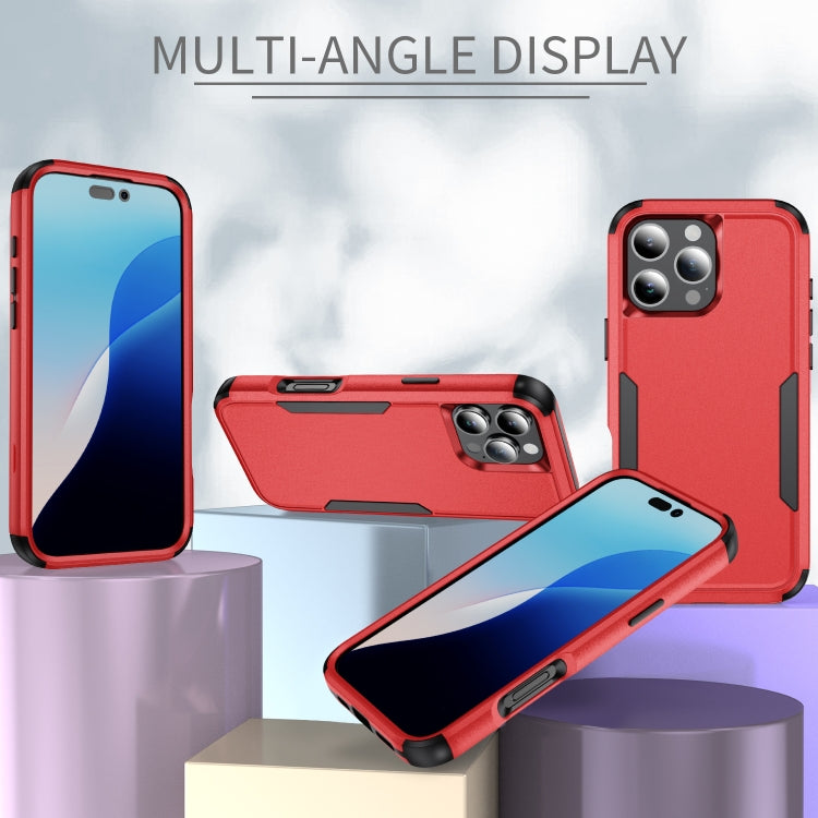 For iPhone 16 Pro Max Commuter Shockproof TPU + PC Phone Case(Red+Black)
