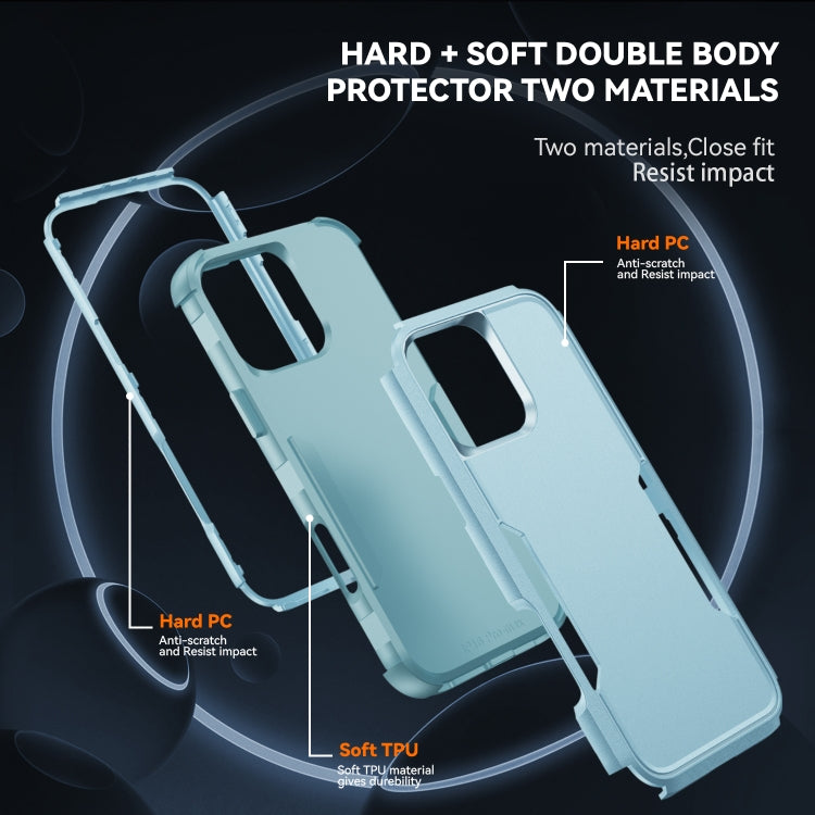 For iPhone 16 Pro Max Commuter Shockproof TPU + PC Phone Case(Grey Green)