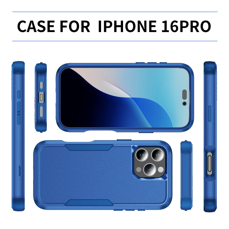 For iPhone 16 Pro Commuter Shockproof TPU + PC Phone Case(Royal Blue)