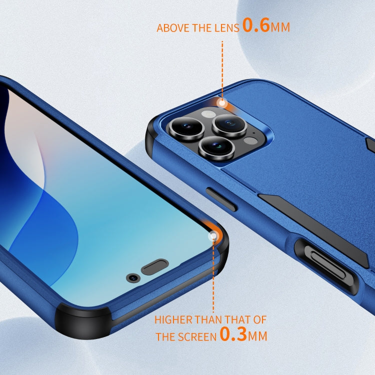 For iPhone 16 Pro Commuter Shockproof TPU + PC Phone Case(Royal Blue+Black)