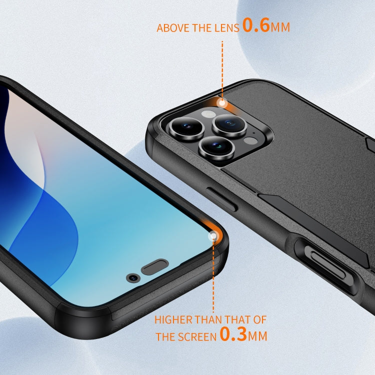 For iPhone 16 Pro Commuter Shockproof TPU + PC Phone Case(Black)