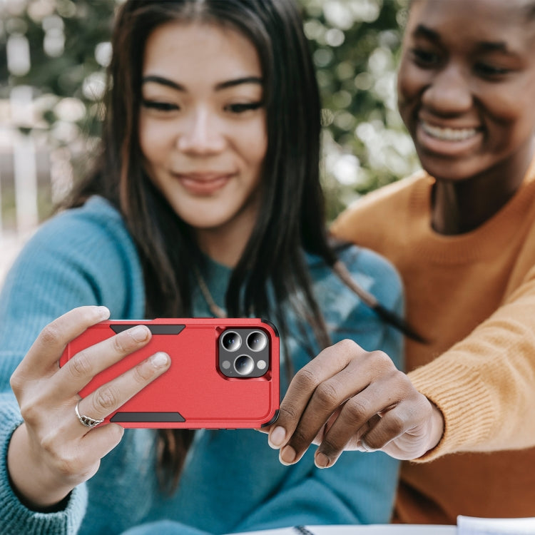 For iPhone 16 Pro Commuter Shockproof TPU + PC Phone Case(Red+Black)