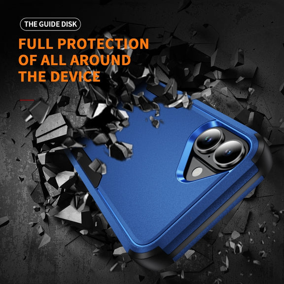 For iPhone 16 Plus Commuter Shockproof TPU + PC Phone Case(Royal Blue+Black)