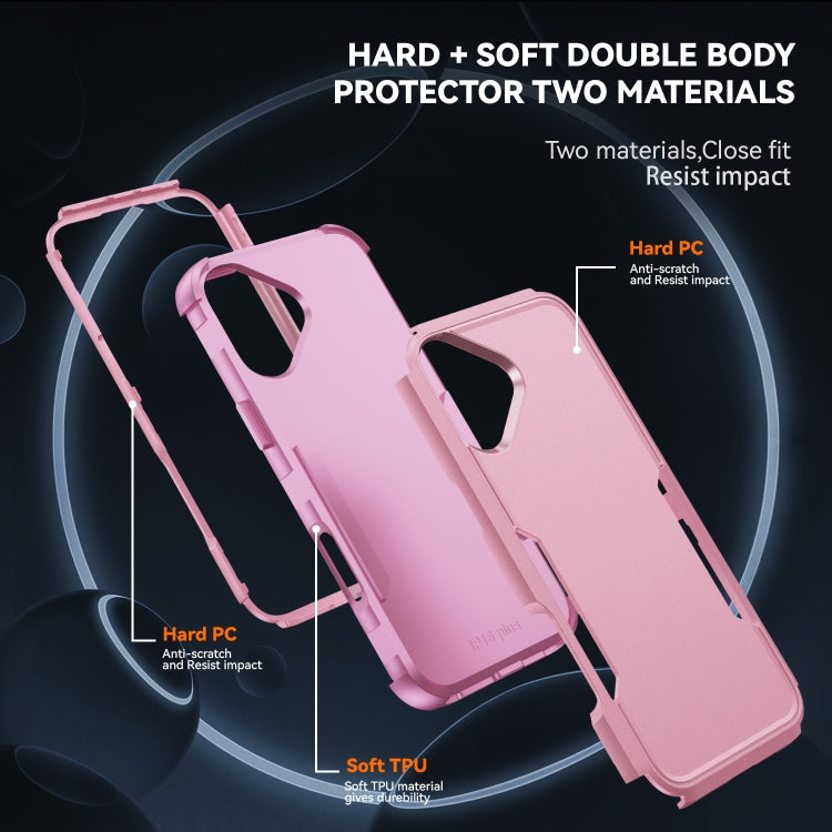 For iPhone 16 Plus Commuter Shockproof TPU + PC Phone Case(Pink)