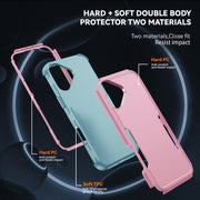 For iPhone 16 Plus Commuter Shockproof TPU + PC Phone Case(Pink+Grey Green)