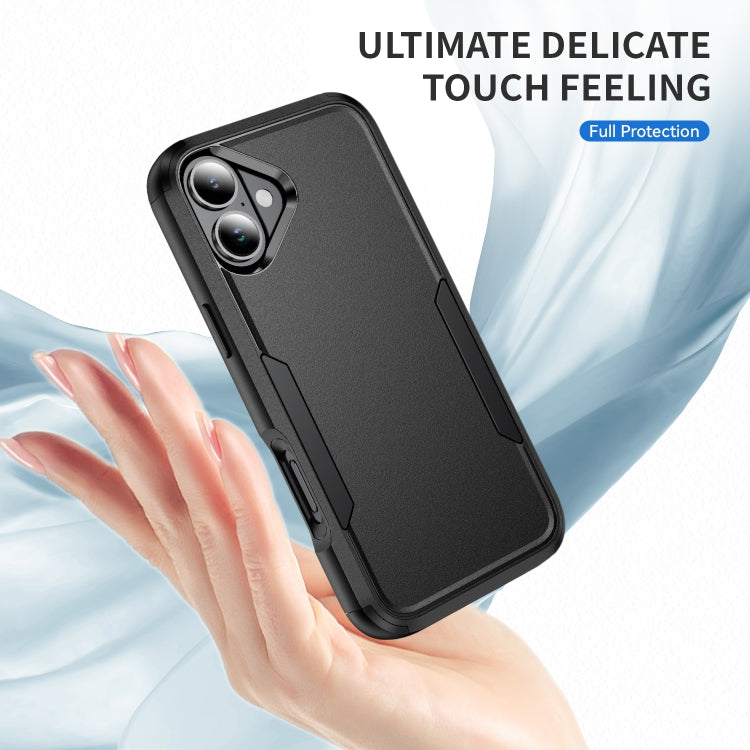 For iPhone 16 Plus Commuter Shockproof TPU + PC Phone Case(Black)