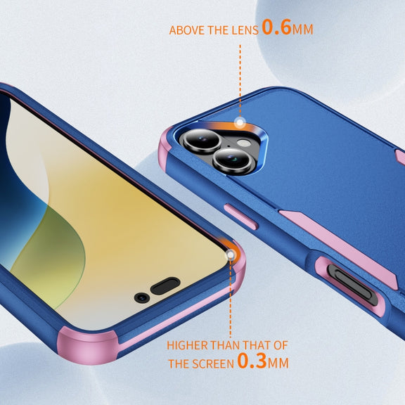 For iPhone 16 Commuter Shockproof TPU + PC Phone Case(Royal Blue+Pink)
