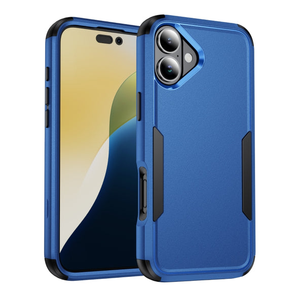 For iPhone 16 Commuter Shockproof TPU + PC Phone Case(Royal Blue+Black)