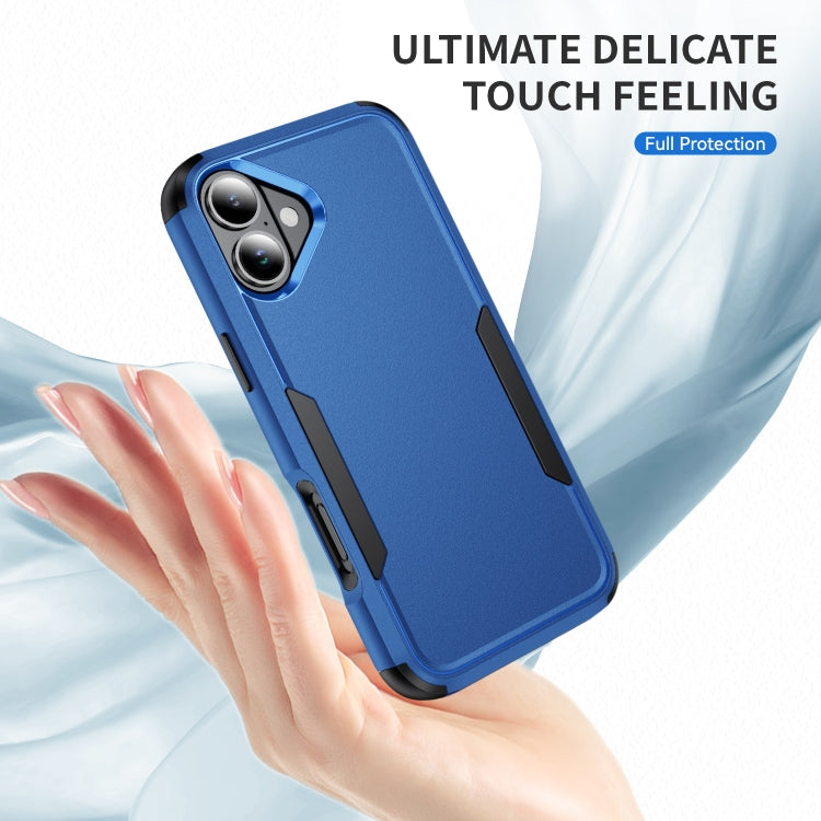 For iPhone 16 Commuter Shockproof TPU + PC Phone Case(Royal Blue+Black)
