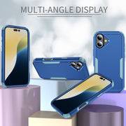 For iPhone 16 Commuter Shockproof TPU + PC Phone Case(Royal Blue+Grey Green)
