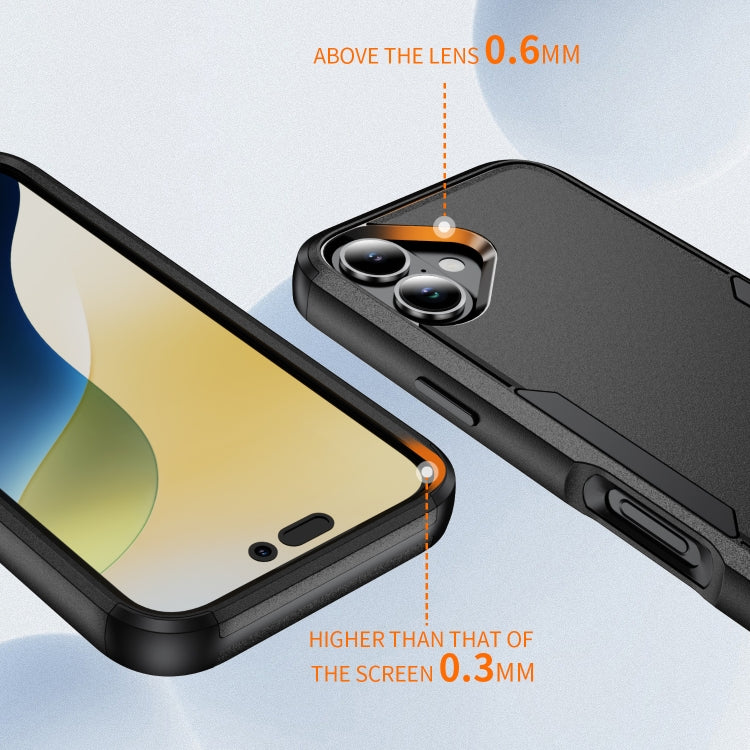 For iPhone 16 Commuter Shockproof TPU + PC Phone Case(Black)