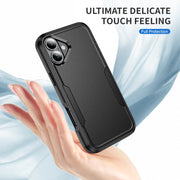 For iPhone 16 Commuter Shockproof TPU + PC Phone Case(Black)