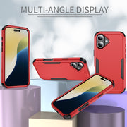 For iPhone 16 Commuter Shockproof TPU + PC Phone Case(Red+Black)