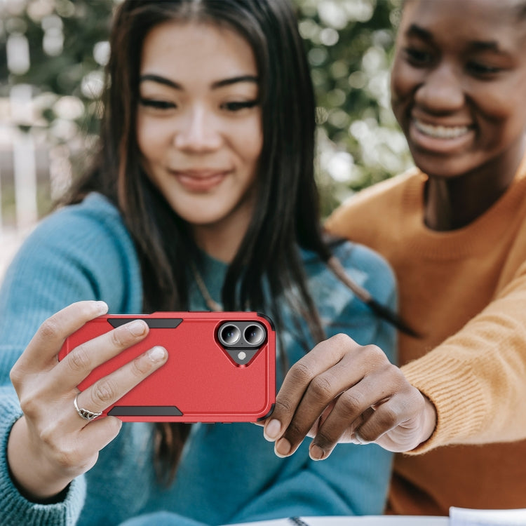 For iPhone 16 Commuter Shockproof TPU + PC Phone Case(Red+Black)