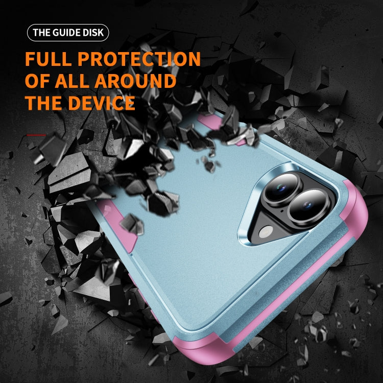 For iPhone 16 Commuter Shockproof TPU + PC Phone Case(Grey Green+Pink)