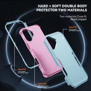 For iPhone 16 Commuter Shockproof TPU + PC Phone Case(Grey Green+Pink)