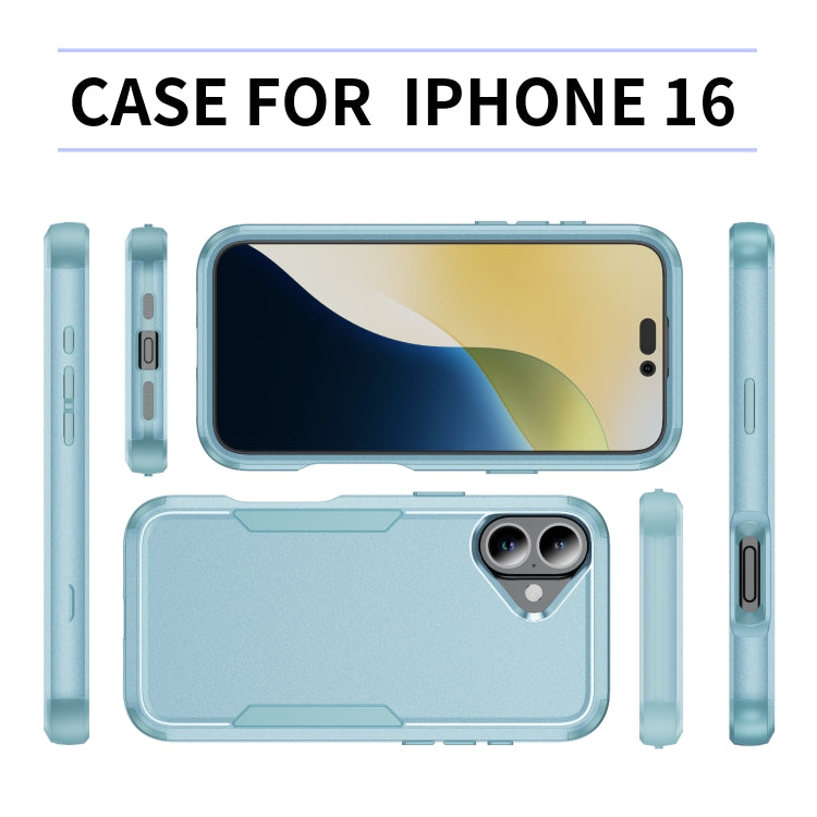 For iPhone 16 Commuter Shockproof TPU + PC Phone Case(Grey Green)